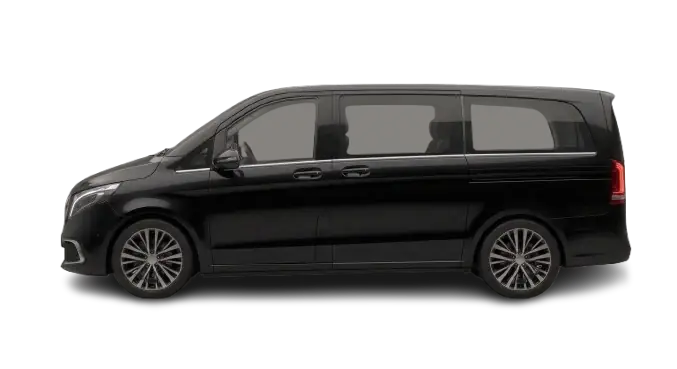 Black 6 seater MPV, side view